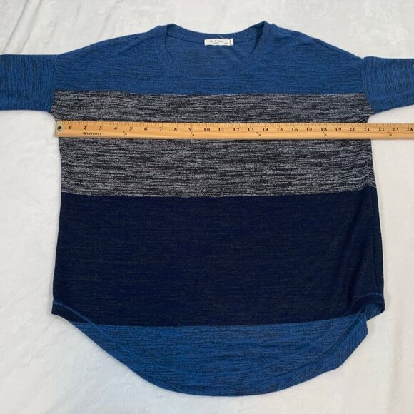 Rag & Bone blue gray color block lightweight crewneck long sleeve sweater - Picture 9 of 10